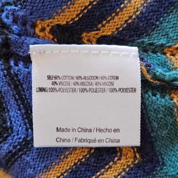 Modcloth Dress Womens Size 2X Chevron Knit Long Sleeve Crew Neck Sweater Blue - Picture 9 of 10